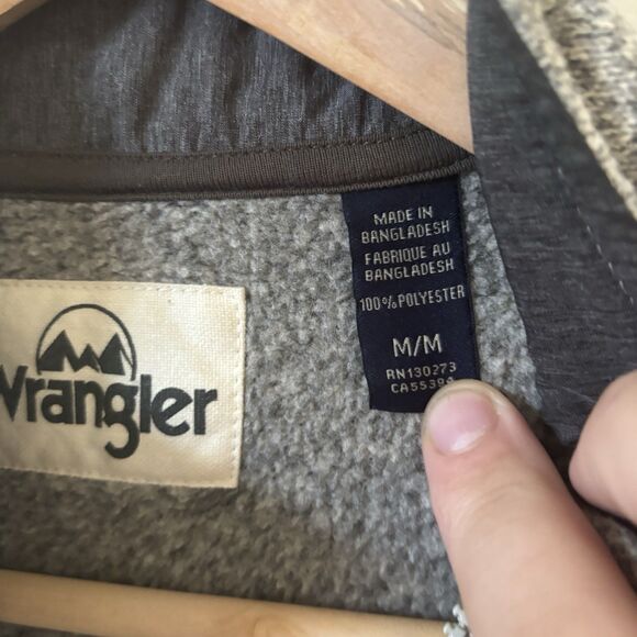 Wrangler Mens Vest Size Med Grey Fleece Workwear Western Cowboy Outdoors Classic - Picture 10 of 13